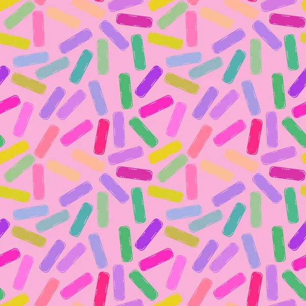 Festive Sugar Sprinkles Seamless Birthday Cake Pattern Wrapping Paper Kids — Stock Photo, Image
