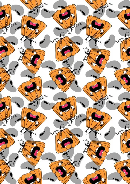 Halloween Seamless Pumpkins Pattern Fabrics Wrapping Paper Clothes Print Notebooks — ストック写真