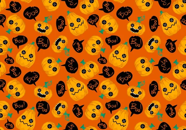 Halloween Seamless Pumpkins Pattern Fabrics Wrapping Paper Clothes Print Notebooks — Stockfoto