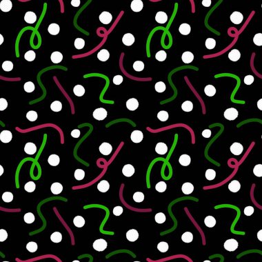 Polka noktalar ve çizgili kurdeleler kağıt paketlemek için kusursuz soyut işaretler ve çocukların giysileri basılıyor ve notlar, kumaşlar, aksesuarlar ve çarşaflar üzerinde çalışıyor. Yüksek kaliteli illüstrasyon