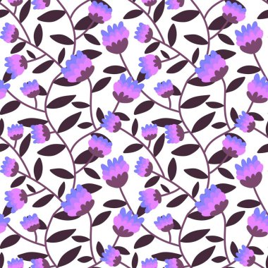 Kağıt, çarşaf, kumaş, giysi baskısı, çocuk defterleri, ambalaj ve mutfak tekstili için soyut, dikişsiz çiçek deseni. Yüksek kaliteli illüstrasyon