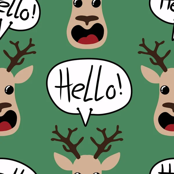 Cartoon winter deer seamless Christmas pattern for gifts box and wrapping paper and clothes print and kids accessories and fabrics and festive notebooks. High quality illustration