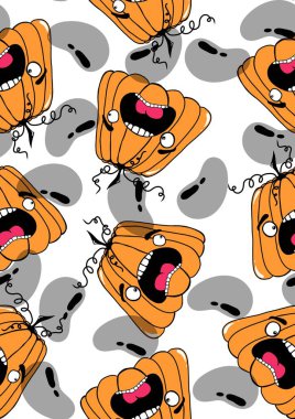 Halloween seamless pumpkins pattern for fabrics and wrapping paper and clothes print and notebooks and accessories and party. High quality illustration