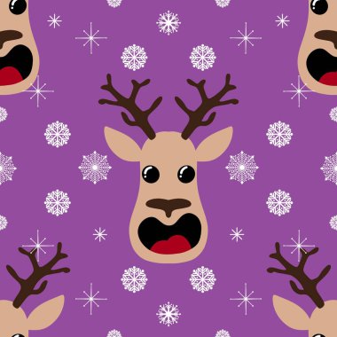 Çizgi filmlerde, hediye kutuları, ambalaj kağıtları, giysi baskıları, çocuk aksesuarları, kumaşlar ve şenlikli defterler için kusursuz Noel desenleri. Yüksek kaliteli illüstrasyon