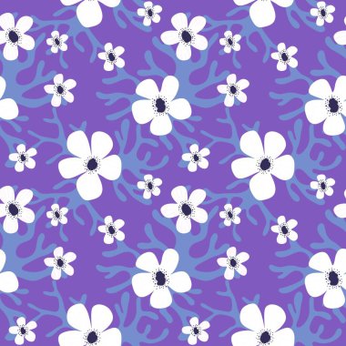 Çiçeksiz çiçek ve ambalaj kağıdı, giysi baskısı kumaşlar, çarşaflar, çocuk aksesuarları ve mutfak tekstili için desenler. Yüksek kaliteli illüstrasyon