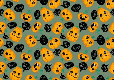 Halloween seamless pumpkins pattern for fabrics and wrapping paper and clothes print and notebooks and accessories and party. High quality illustration