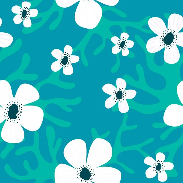 Patrón Flores Hojas Sin Costura Floral Para Papel Envolver Ropa —  Fotos de Stock
