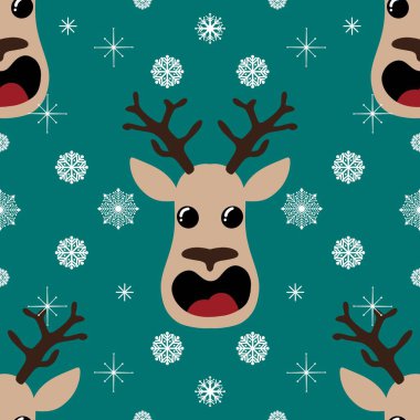 Çizgi filmlerde, hediye kutuları, ambalaj kağıtları, giysi baskıları, çocuk aksesuarları, kumaşlar ve şenlikli defterler için kusursuz Noel desenleri. Yüksek kaliteli illüstrasyon