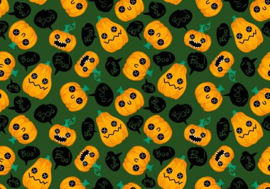 Halloween seamless pumpkins pattern for fabrics and wrapping paper and clothes print and notebooks and accessories and party. High quality illustration