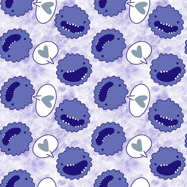 Monsters Aliens Cartoon Seamless Halloween Doodle Pattern Wrapping Paper Clothes — Stock Photo, Image