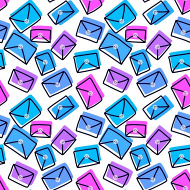 Kış zarfı, kar taneleri desenli paketler, çocuk kıyafetleri, Noel aksesuarları ve şenlikli kumaşlar. Yüksek kaliteli illüstrasyon