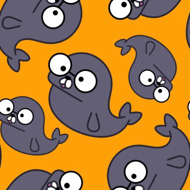 Hayvanlar, ambalaj kâğıdı, kıyafet baskısı, çocuk aksesuarları, kumaşlar, çarşaflar, ambalajlar ve anaokulu için kusursuz karalama mühür desenleri. Yüksek kaliteli illüstrasyon