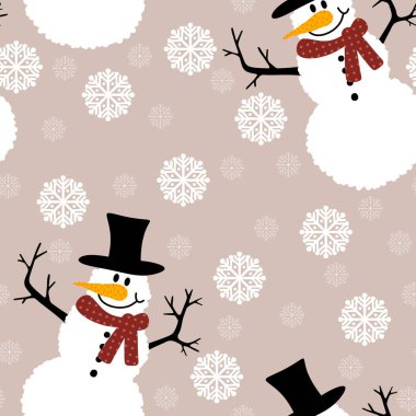 Noel kardan adam havuç, eşarp ve şapka desenli ambalaj kağıdı, Noel aksesuarları, çocuklar, kumaşlar, çarşaflar ve ambalajlar. Yüksek kaliteli illüstrasyon