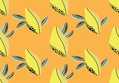 Yaz meyvesiz karikatür polka kağıtları, kıyafet baskıları, kumaşlar, çocuk aksesuarları, çarşafları ve mutfak tekstili için limon desenli. Yüksek kaliteli illüstrasyon