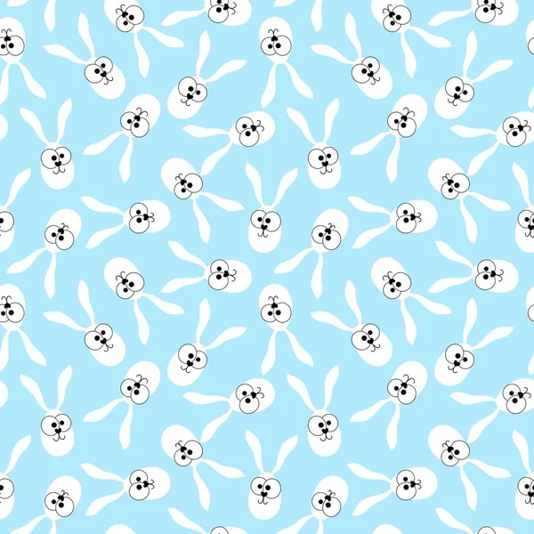 Easter eggs seamless cartoon rabbit ears pattern for wrapping paper and clothes print and kids and fabrics and packaging. High quality illustration