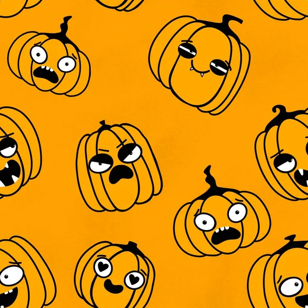 Halloween Seamless Pumpkins Pattern Fabrics Wrapping Paper Clothes Print Notebooks — Fotografia de Stock