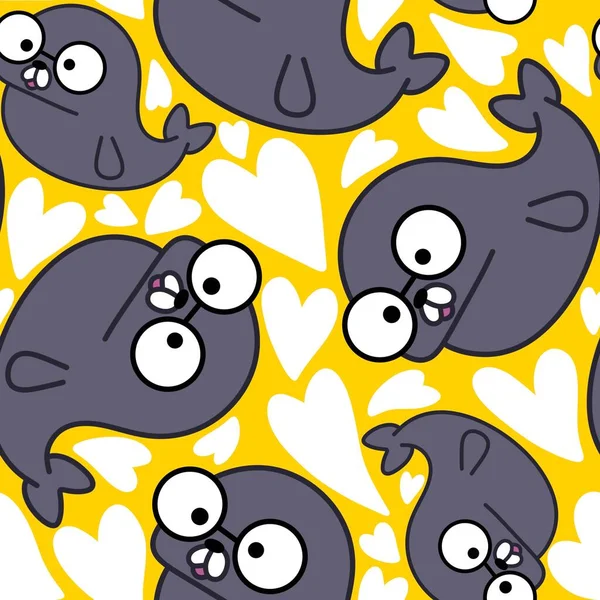 Hayvanlar, ambalaj kâğıdı, kıyafet baskısı, çocuk aksesuarları, kumaşlar, çarşaflar, ambalajlar ve anaokulu için kusursuz karalama mühür desenleri. Yüksek kaliteli illüstrasyon