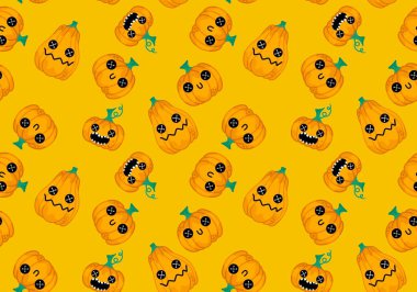 Halloween seamless pumpkins pattern for fabrics and wrapping paper and clothes print and notebooks and accessories and party. High quality illustration