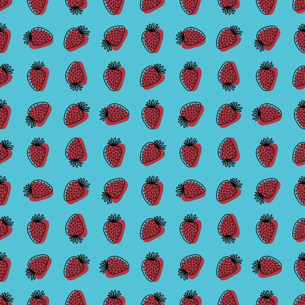 Cartoon summer fruit seamless strawberry pattern for wrapping paper and kids clothes print and fabrics and linens and packaging and linens. High quality illustration