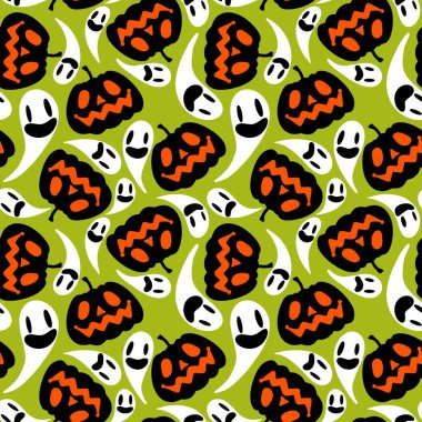 Halloween seamless pumpkins pattern for fabrics and wrapping paper and clothes print and notebooks and accessories and party. High quality illustration