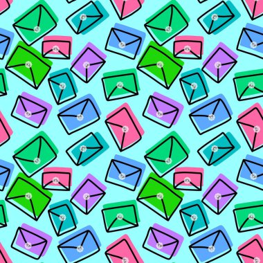 Kış zarfı, kar taneleri desenli paketler, çocuk kıyafetleri, Noel aksesuarları ve şenlikli kumaşlar. Yüksek kaliteli illüstrasyon