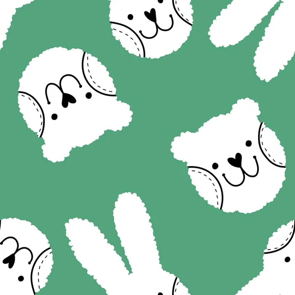 Zeichentricktiere Nahtlos Kritzeln Kaninchen Und Bären Muster Für Verpackungspapier Und — Stockfoto