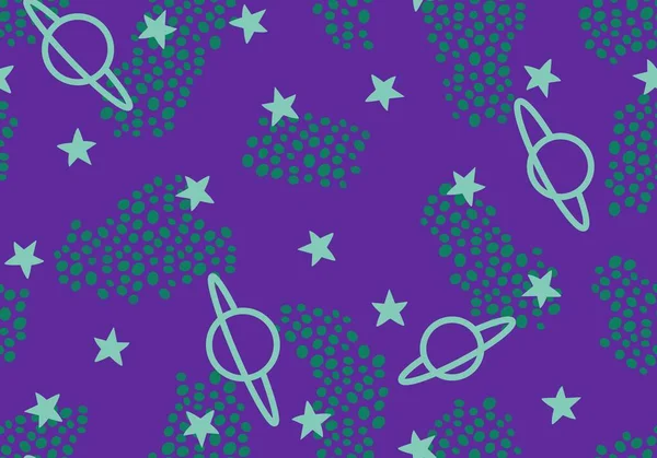 Cartoon seamless stars and planets pattern for wrapping paper and kids clothes print and fabrics and linens and packaging and kindergarten and accessories. High quality illustration