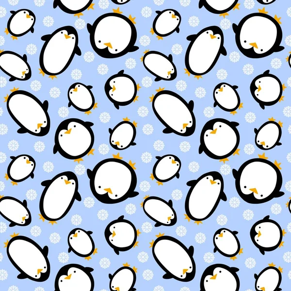 Dibujos Animados Invierno Navidad Patrón Pingüino Sin Costura Para Papel — Foto de Stock