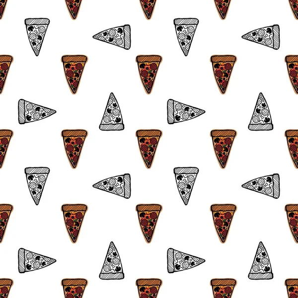 Cartoon Doodle Pizza Nahtlose Kinder Muster Für Verpackungspapier Und Kleidung — Stockfoto