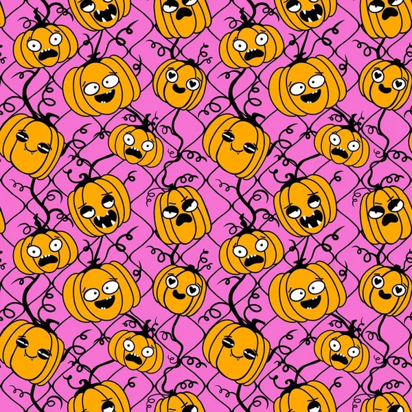 Halloween Seamless Pumpkins Pattern Fabrics Wrapping Paper Clothes Print Notebooks — Stockfoto