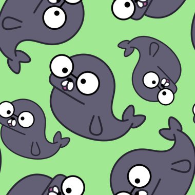 Hayvanlar, ambalaj kâğıdı, kıyafet baskısı, çocuk aksesuarları, kumaşlar, çarşaflar, ambalajlar ve anaokulu için kusursuz karalama mühür desenleri. Yüksek kaliteli illüstrasyon