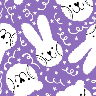 Çizgi filmlerdeki karikatürsüz tavşanlar, ambalaj kağıtları ve çocuk giysileri, kumaşlar, çarşaflar, aksesuarlar ve tekstil için ayı desenleri. Yüksek kaliteli illüstrasyon