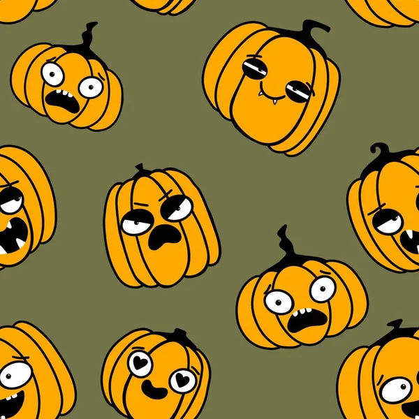 Halloween Seamless Pumpkins Pattern Fabrics Wrapping Paper Clothes Print Notebooks — Stock fotografie