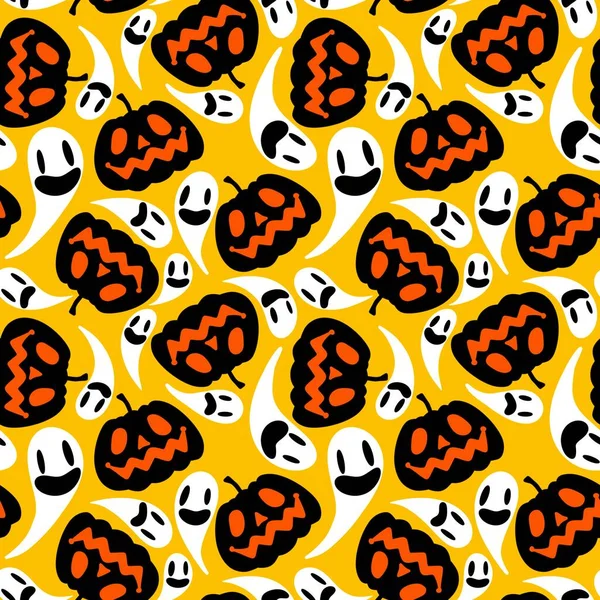 Halloween Seamless Pumpkins Pattern Fabrics Wrapping Paper Clothes Print Notebooks — Foto Stock