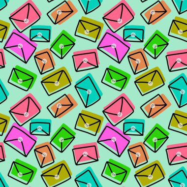 Kış zarfı, kar taneleri desenli paketler, çocuk kıyafetleri, Noel aksesuarları ve şenlikli kumaşlar. Yüksek kaliteli illüstrasyon