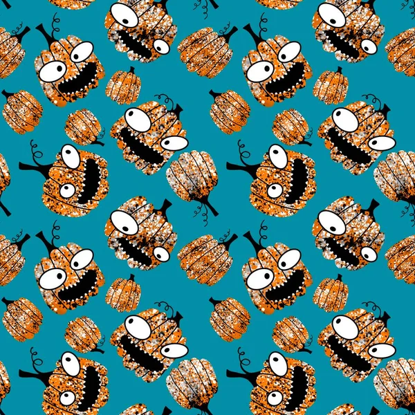 Halloween Seamless Pumpkins Pattern Fabrics Wrapping Paper Clothes Print Notebooks — ストック写真