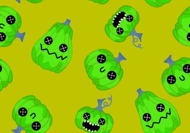 Halloween seamless pumpkins pattern for fabrics and wrapping paper and clothes print and notebooks and accessories and party. High quality illustration