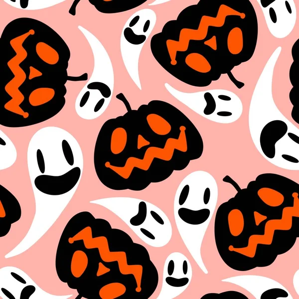 Halloween Seamless Pumpkins Pattern Fabrics Wrapping Paper Clothes Print Notebooks — Φωτογραφία Αρχείου