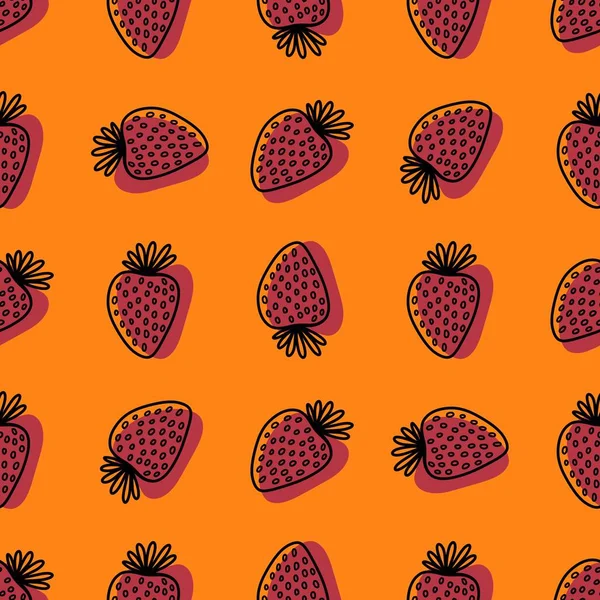 Cartoon Summer Fruit Seamless Strawberry Pattern Wrapping Paper Kids Clothes — Stock Photo, Image