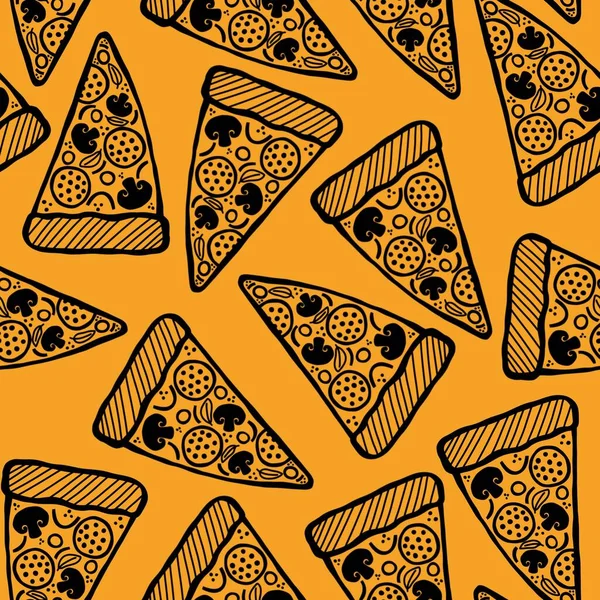 Tecknad Doodle Pizza Sömlösa Barn Mönster För Inslagning Papper Och — Stockfoto