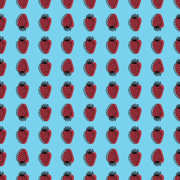 Padrão Morango Sem Costura Frutas Verão Dos Desenhos Animados Para — Fotografia de Stock