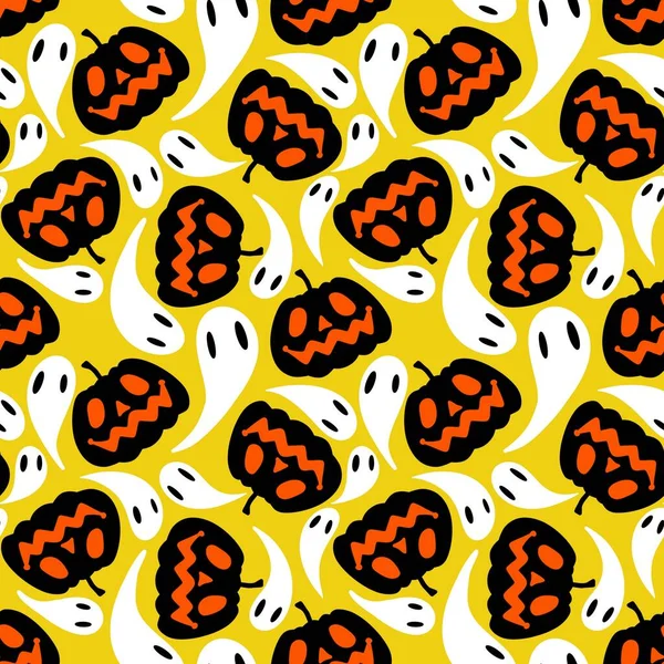 Halloween Seamless Pumpkins Pattern Fabrics Wrapping Paper Clothes Print Notebooks — 스톡 사진