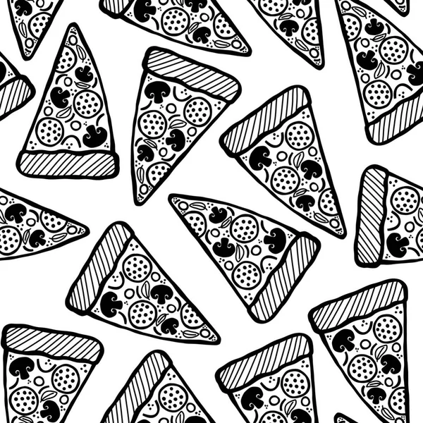 Cartoon Doodle Pizza Bezešvé Dětské Vzory Pro Balení Papíru Oblečení — Stock fotografie