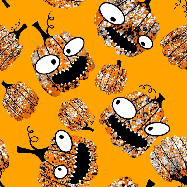 Halloween Seamless Pumpkins Pattern Fabrics Wrapping Paper Clothes Print Notebooks — Stock fotografie