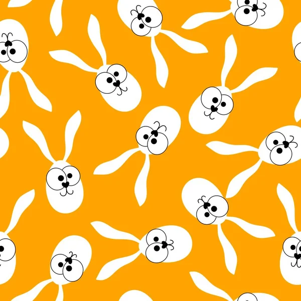Easter Eggs Seamless Cartoon Rabbit Ears Pattern Wrapping Paper Clothes — Fotografia de Stock