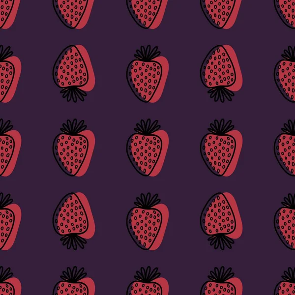 Patrón Fresa Sin Costuras Frutas Verano Dibujos Animados Para Papel — Foto de Stock