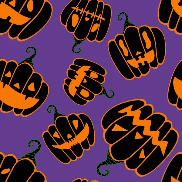 Halloween Seamless Pumpkins Pattern Fabrics Wrapping Paper Clothes Print Notebooks — Zdjęcie stockowe
