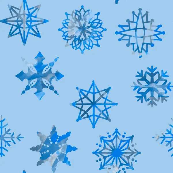 Winter Seamless Noel Snowflakes Pattern Fabrics Wrapping Paper Clothes Print — Stock Photo, Image