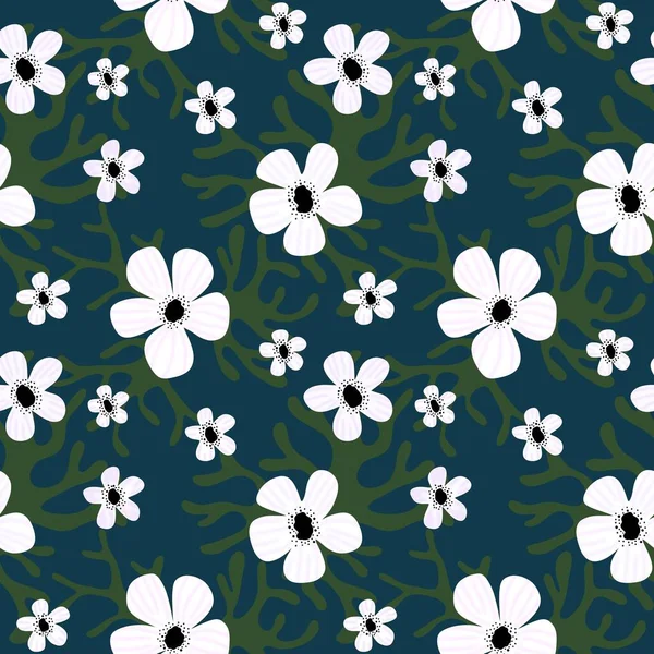 Цветочные Бесшовные Цветы Листья Узор Упаковки Бумаги Одежды Печати Ткани — стоковое фото