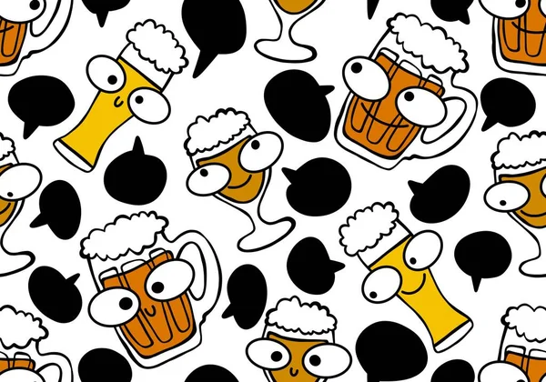Cerveja Sem Costura Octoberfest Padrão Para Papel Embrulho Menu Roupas — Fotografia de Stock